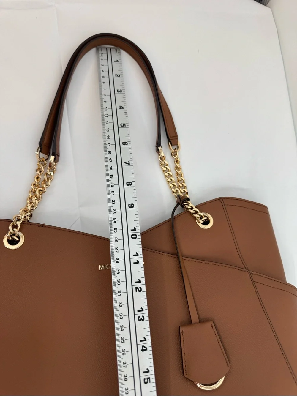 Michael Kors Jet Set Travel Large Chain Saffiano Leather Shoulder Tote Bag
